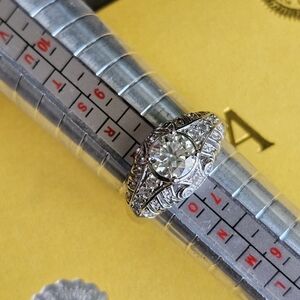 1 CT Moissanite Set In 14k White Gold Filled Band